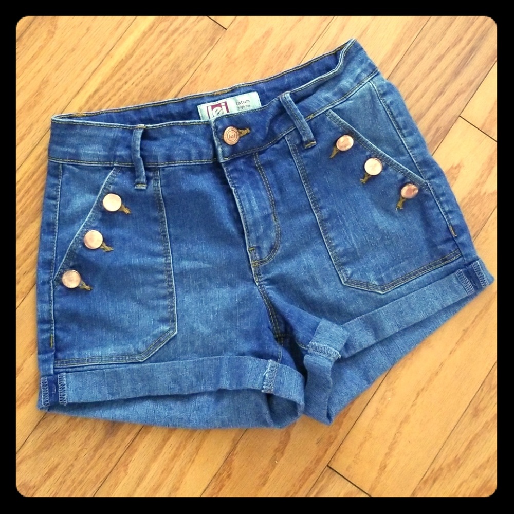 LEI Womens 1 High Waisted Jean Shorts